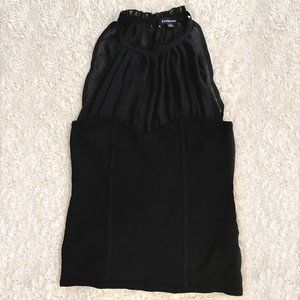 Bebe Black/Sheer Sleeveless Blouse